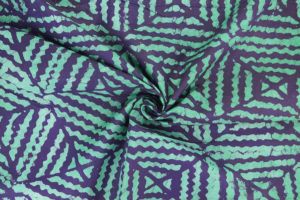 Stof til puder: Batik stof Togo Purple Pyramid