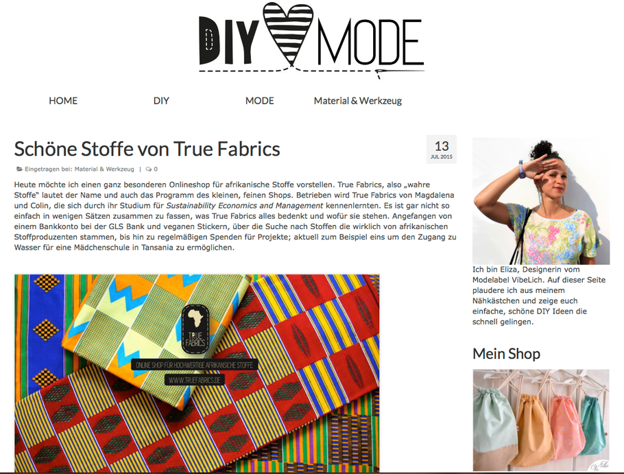 DIY fashion over True Fabrics