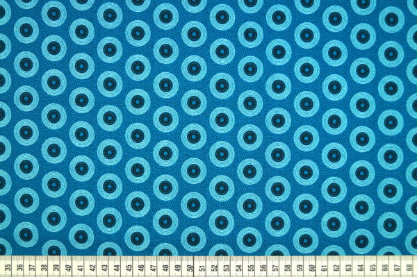 Shweshwe cotton fabric south africa turquoise circles