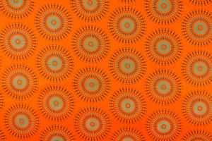 Shweshwe African cotton fabric - Fireworks Orange
