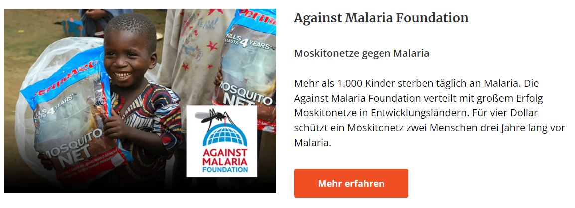 True Fabrics Spendenprojekt Against Malaria Foundation