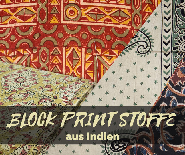 Block Print Stoffe aus Indien